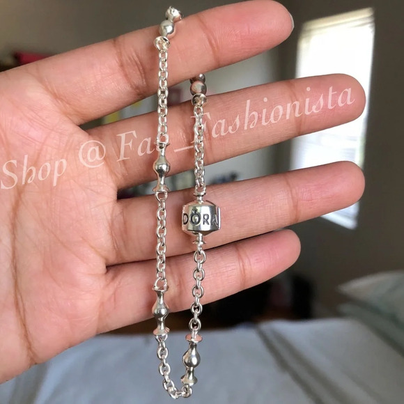 Pandora Sterling Silver clips bracelet - Picture 9 of 14